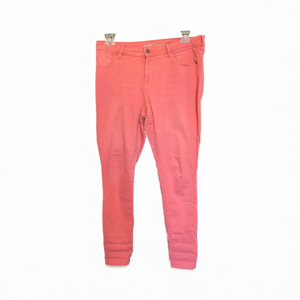 EUC Old Navy rockstar mid rise jeans pink mauve | Sz 12R